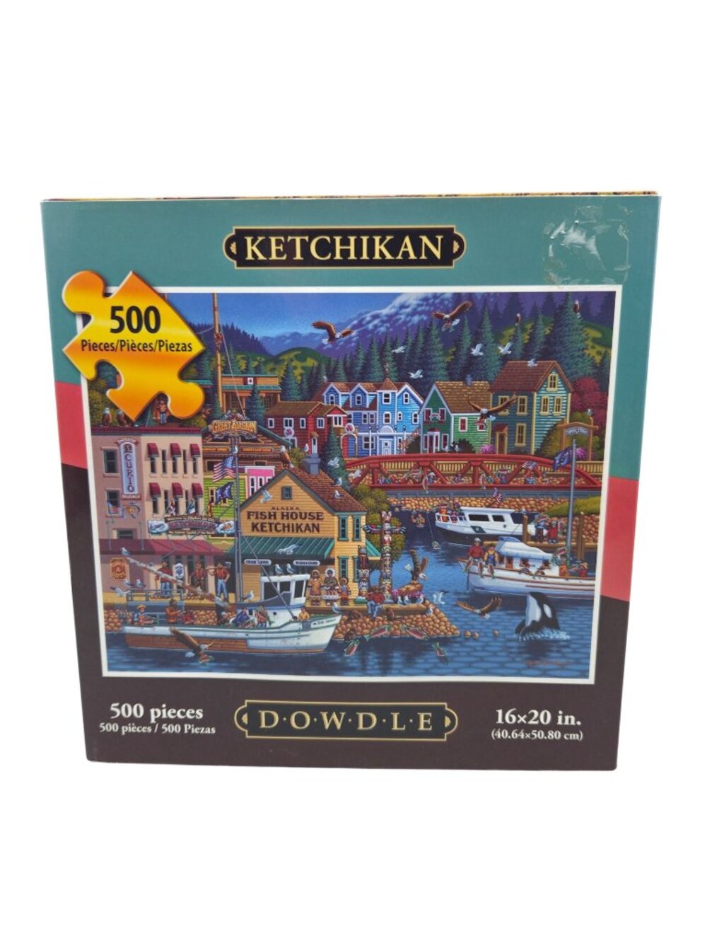 Ketchikan 500-Piece Dowdle Puzzle Featuring Alaska Harbor Scene 16x20 Inches